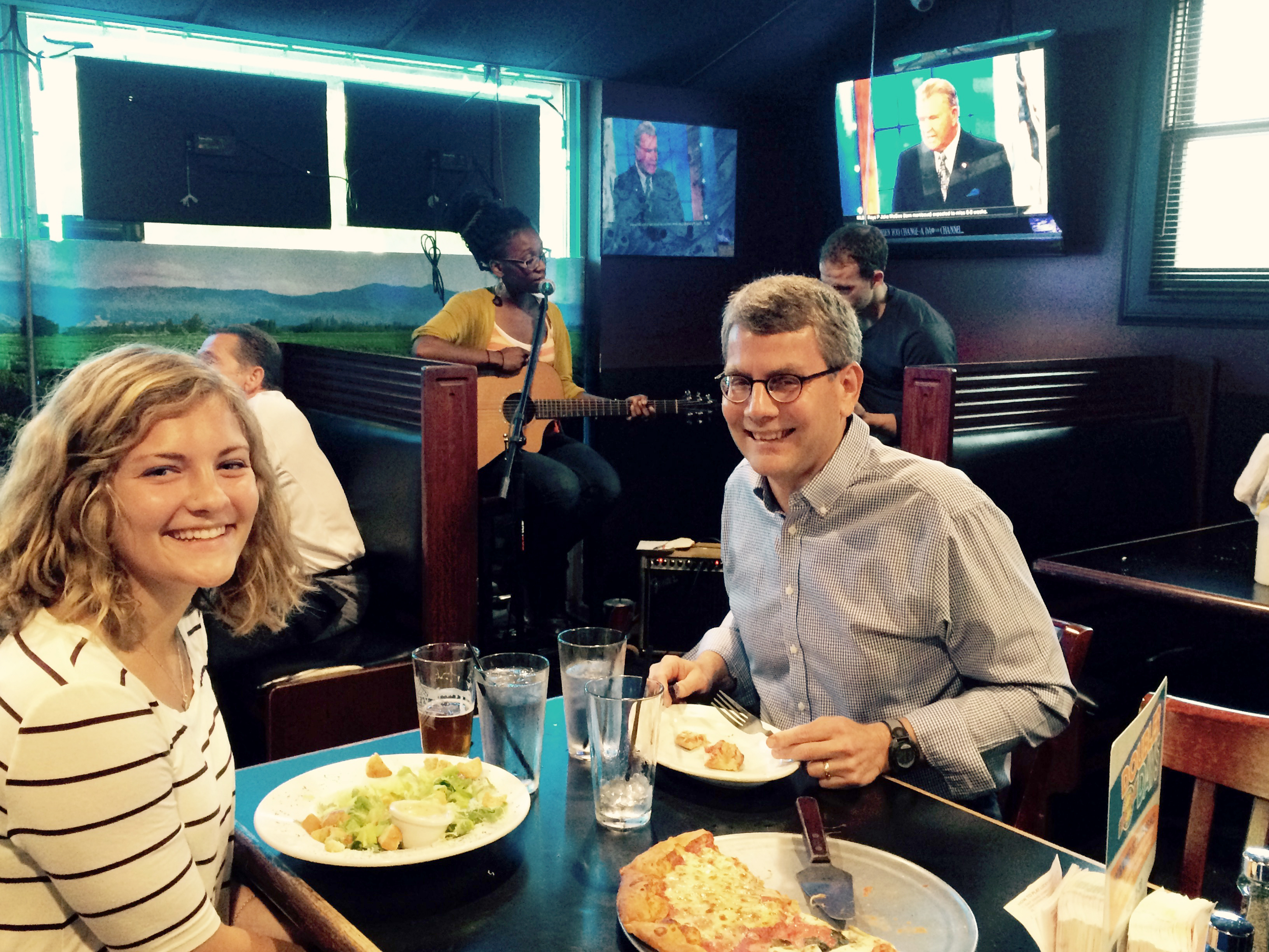 Clara Schriemer and her dad, Dr. David Schriemer, dined at Erbelli’s when the South County News reporter was reviewing the restaurant.