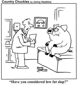 "Have you considered low fat slop?"