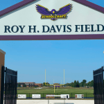 A close up of the entrance to Roy H. Davis Field.