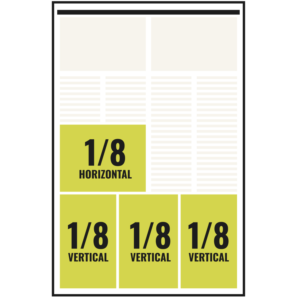 1/8 page ad size reference