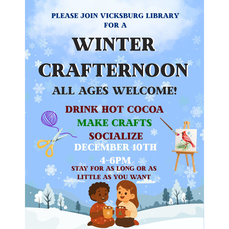 Winter Crafternoon at Vicksburg District Library.
