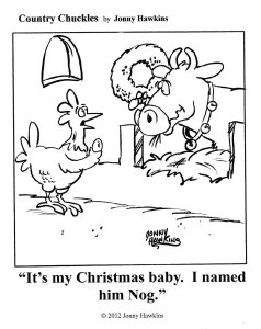 "It's my Christmas baby. I named him Nog."
