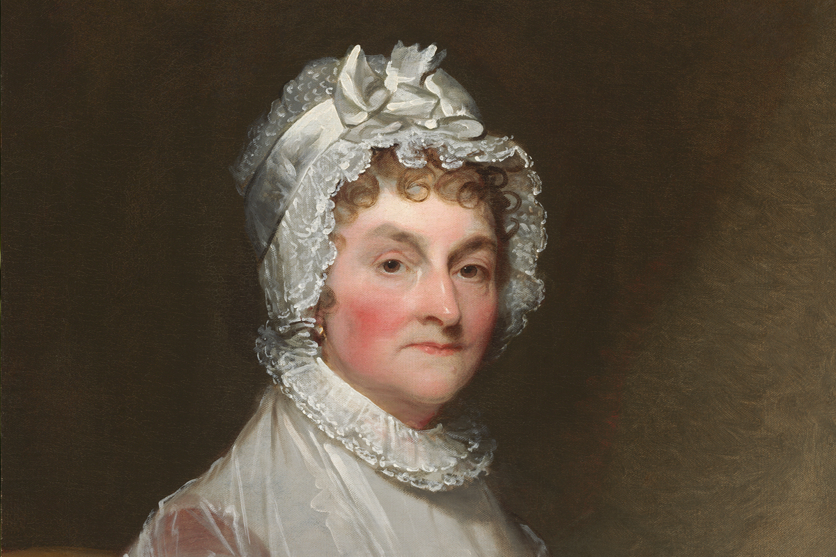 A painted portrait of first lady Abigail Adams.