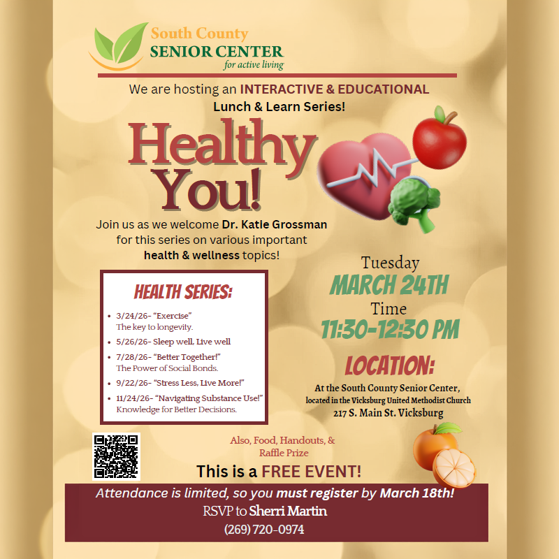 Healthy You event details for seniors.