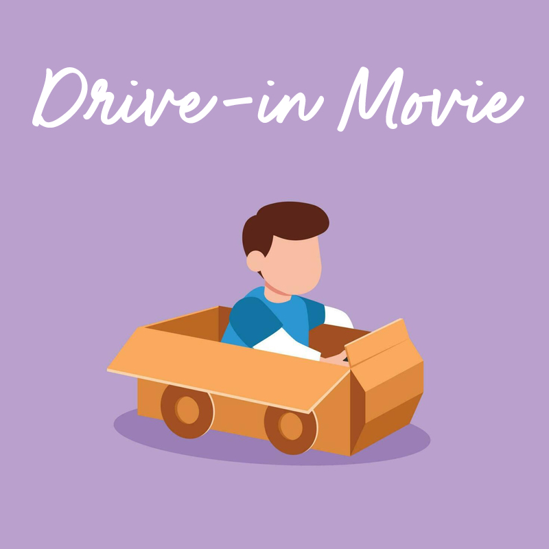 a drawing of a kid in a cardboard box car