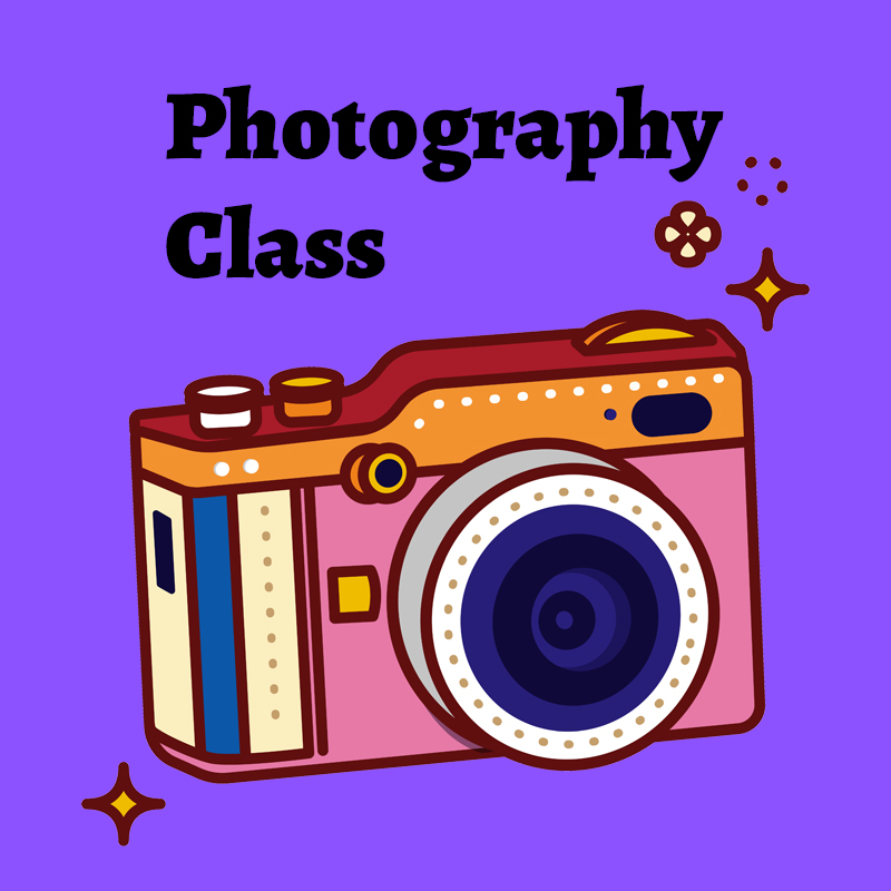A drawing of a camera.