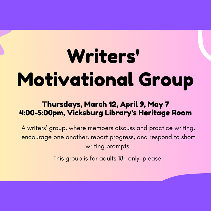 Writers' Motivational Group at Vicksburg District Library.