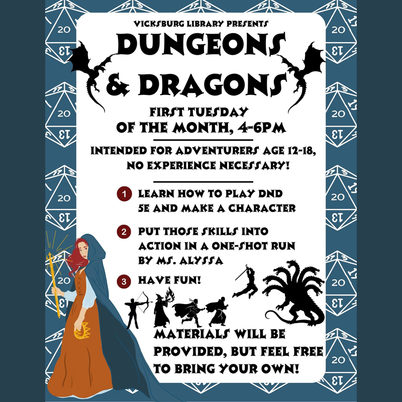 Dungeons & Dragons at Vicksburg District Library.