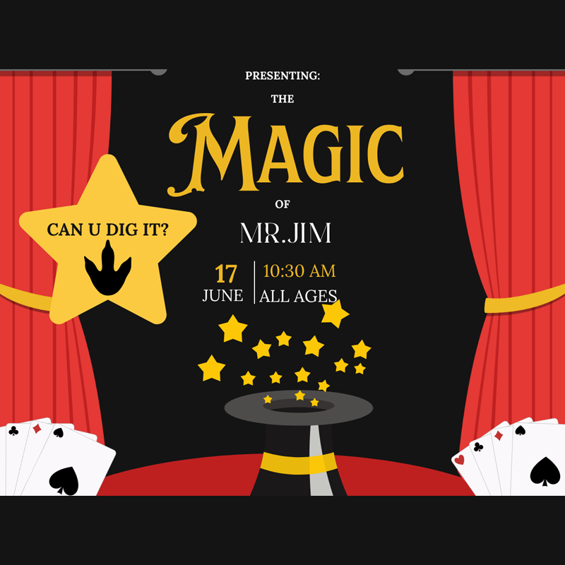 Mr. Jim's Magic Show at Schoolcraft Community Library.